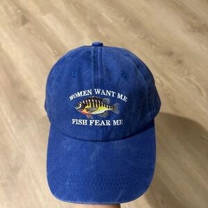 Bold Blue Fish Embroidered Cap